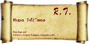 Rupa Tímea névjegykártya