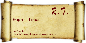 Rupa Tímea névjegykártya